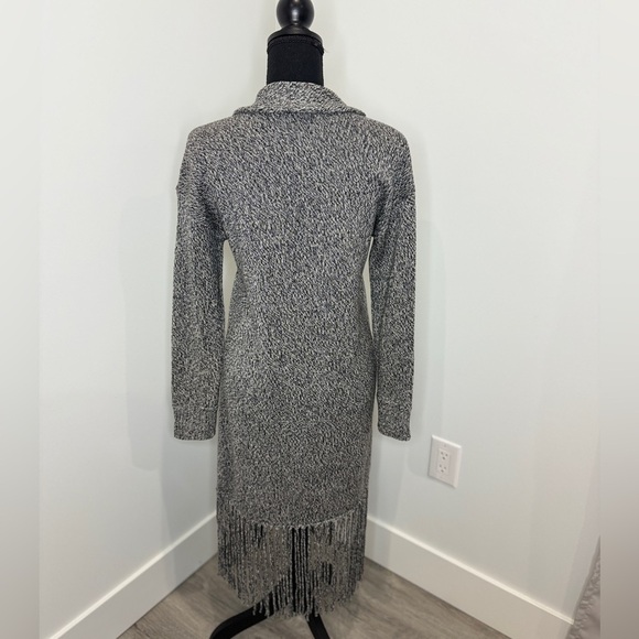 W By Worth Heather Long Sleeve Front Open 100% Wool Cardigan with Pockets (P) - Picture 7 of 9